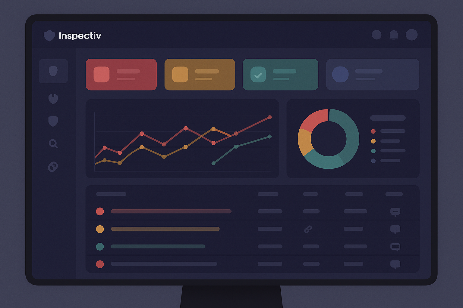 Inspectiv platform dashboard showing unified security testing interface No visible text no words no letters